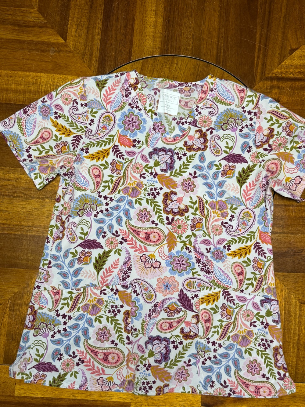 Cherokee Floral paisley women’s scrub top